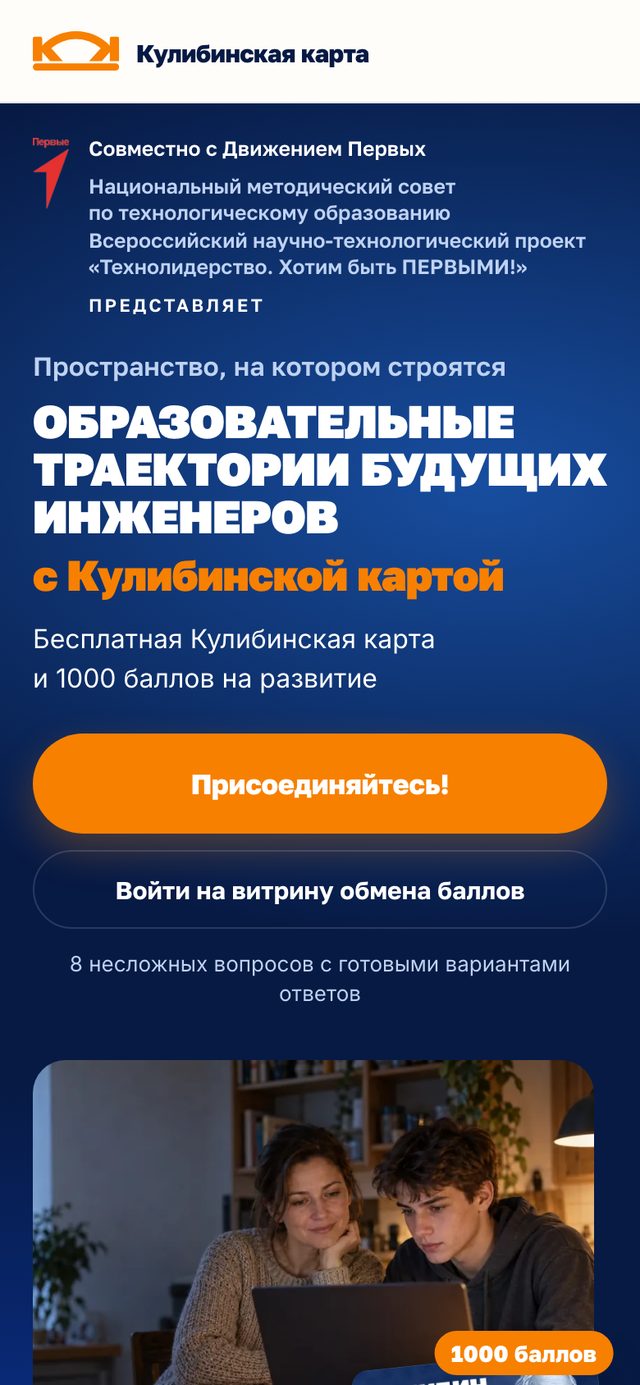 Кулибинская карта, экран телефона 1